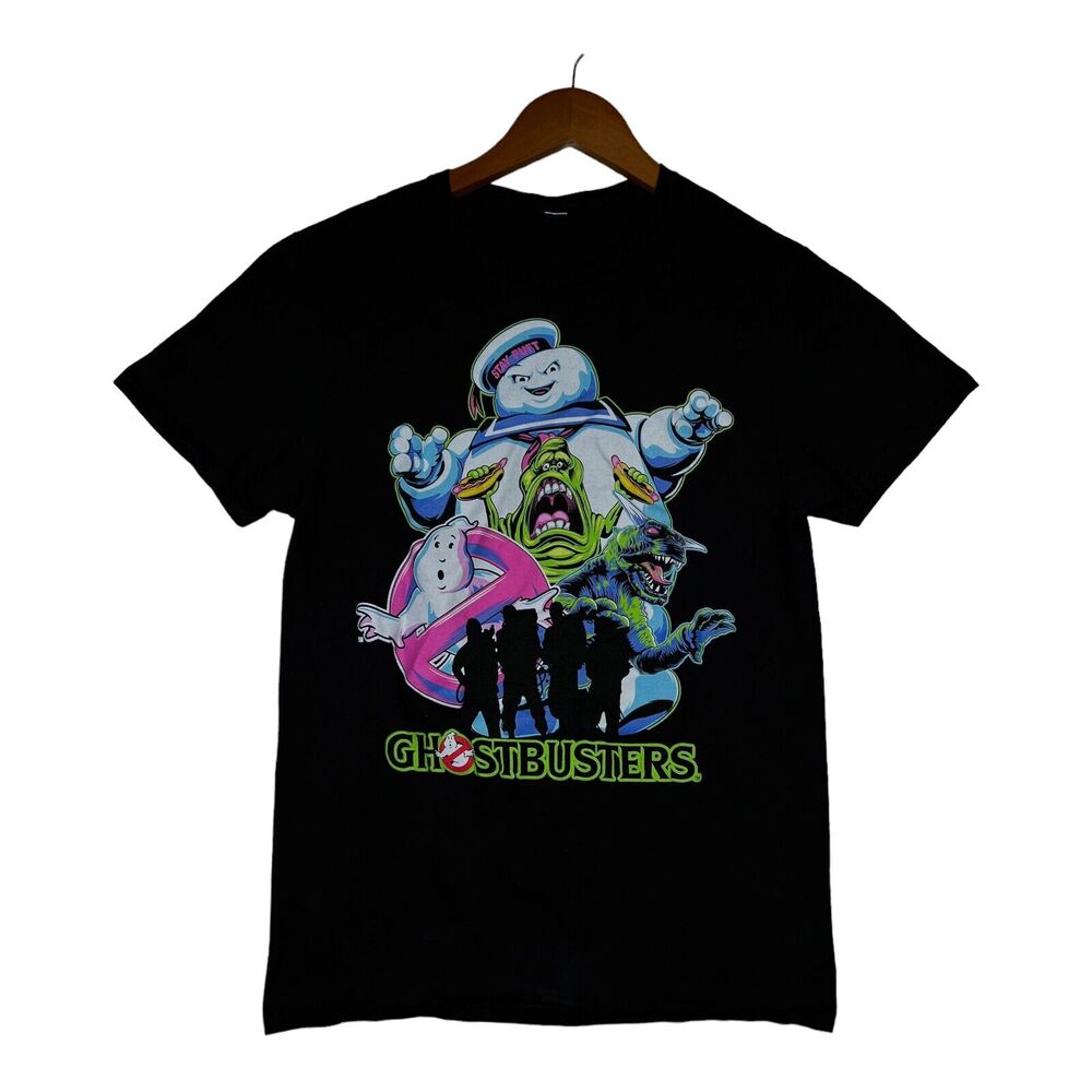 Black Ghostbusters Slimer Gozer Stay Puft Movie T Shirt The Real Gb Sz S